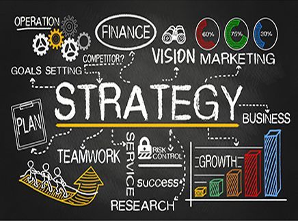 strategy concept hand drawn on blackboard
